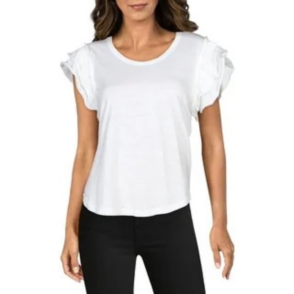 Ralph Lauren White Ruffle Sleeve Blouse
